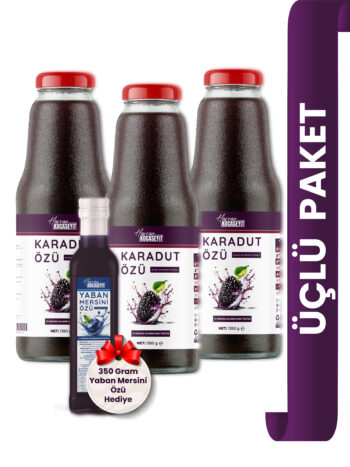 3 Adet Karadut Özü 1350 g + Yaban Mersini Özü 350 g